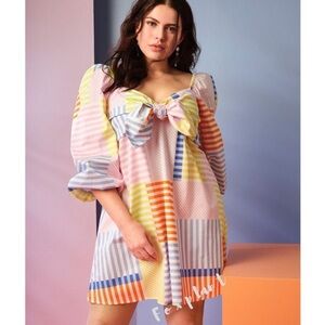 Eloquii Tie Bodice Mini Dress